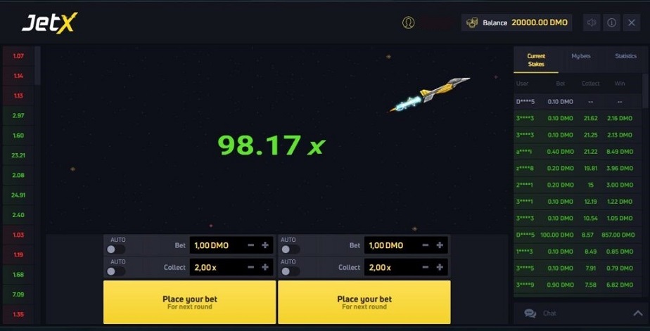 Participe no jogo Jet X num Casino Online 2